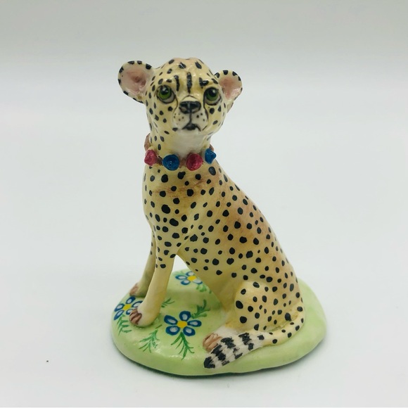 Vintage An Original Sculpture Signed Basil Matthews ENGLAND Cheetah Figurine - Picture 1 of 7